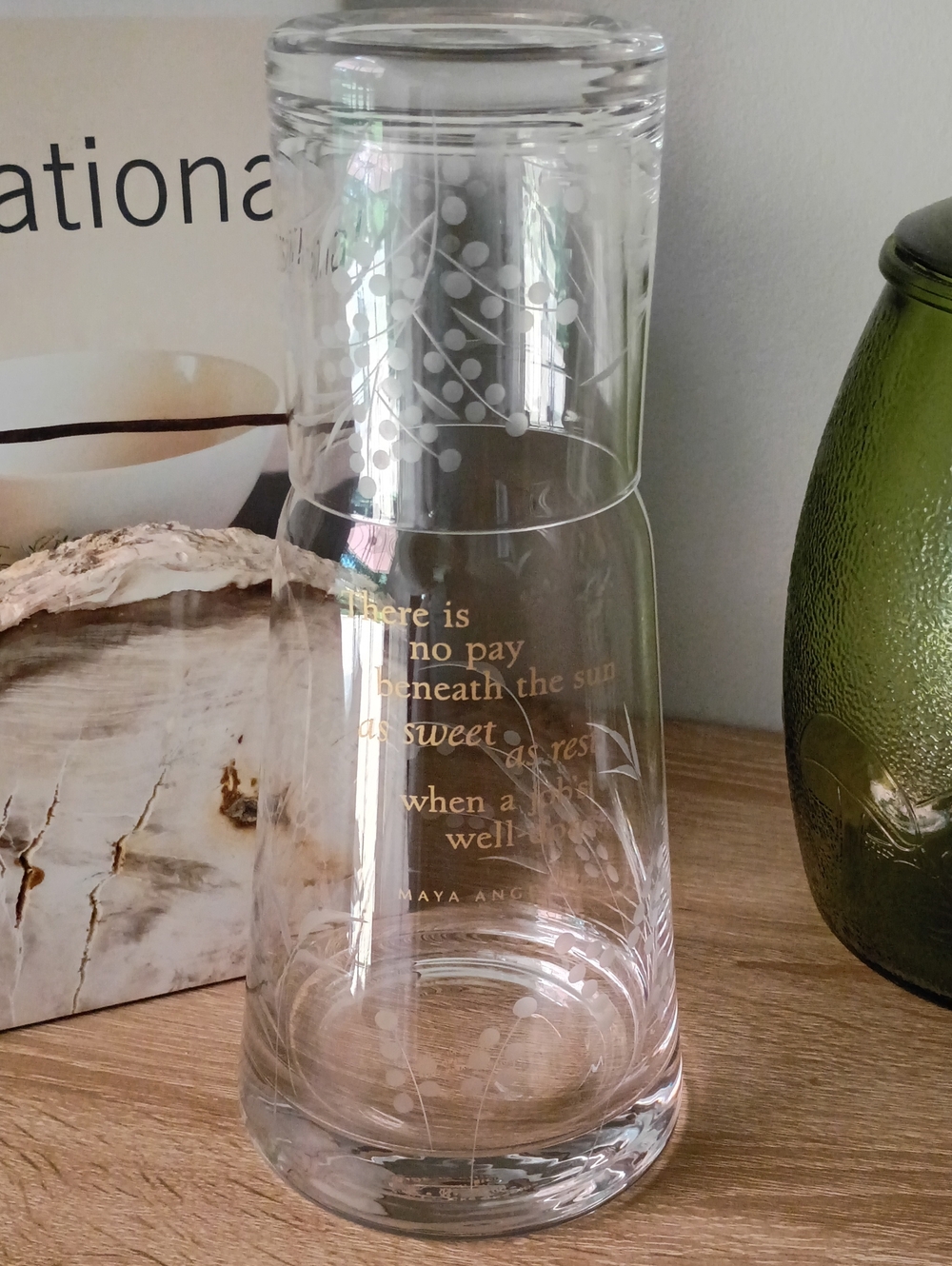 Hallmark Maya Angelou Poet Poem Water Carafe And Tumbler Etched 2003